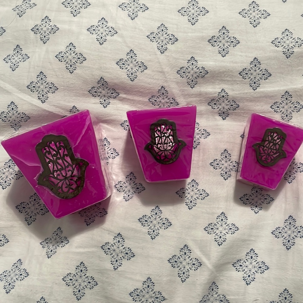 Beautiful Moroccan candle holders with hamsa design